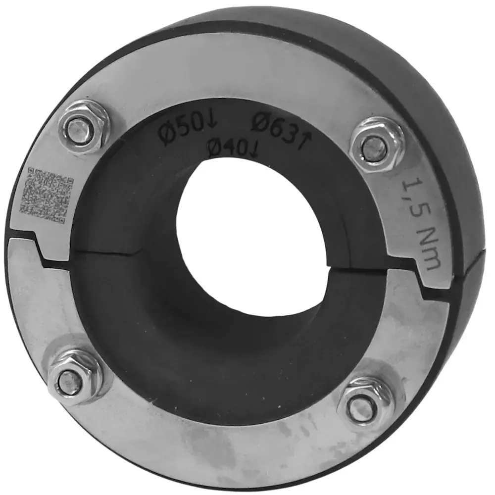 Produktfoto 1 von DN100 Ringraumdichtung Wellrohr 40/50/63mm | 100mm Mauerdurchführung geteilt
