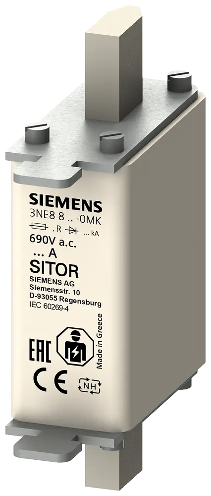 Produktfoto 1 von SITOR-Sicherungseinsatz, mit Messerkontakten, NH000, In: 160 A, aR, Un AC: 500 V