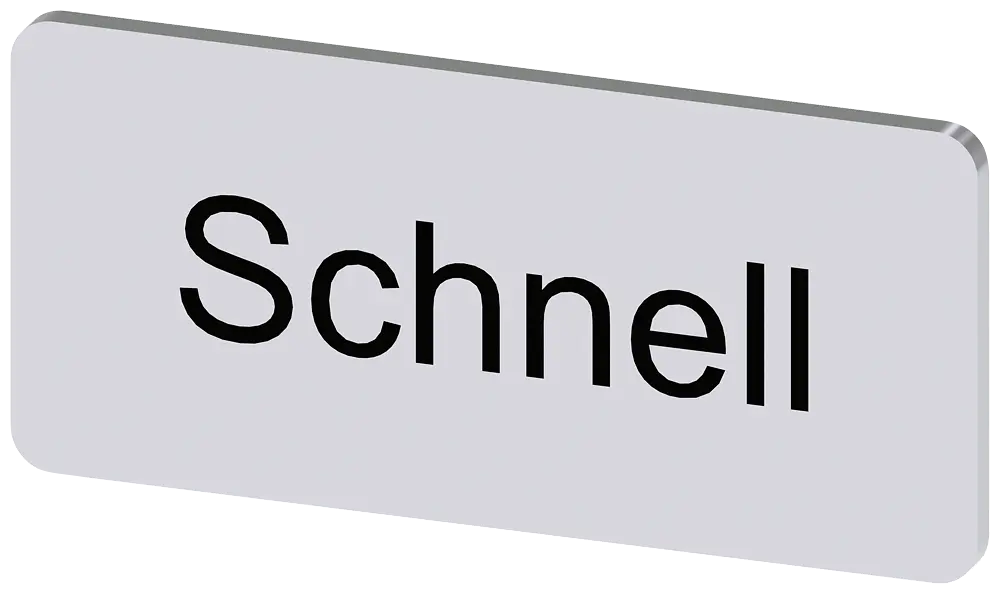 Produktfoto 1 von Bezeichnungsschild 12,5x27mm, Schild silber, Beschriftung: schnell