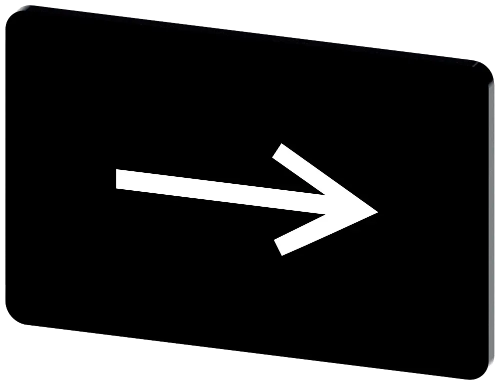 Produktfoto 1 von Bezeichnungsschild 17,5x27mm, Schild schwarz, Symbol: Pfeilrichtung nach rechts