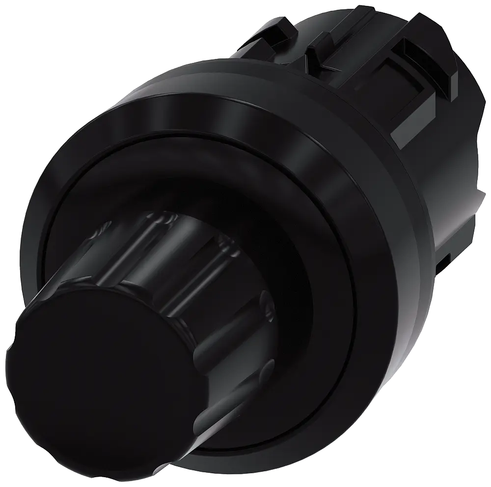 Produktfoto 1 von Siemens Stoptaster, 22mm, rund, Kunststoff, schwarz, Druckknopf hoch, verrastbar