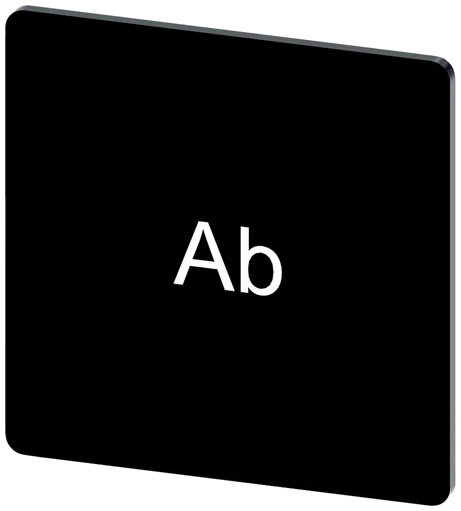 Produktfoto 1 von Bezeichnungsschild 27x27mm, Schild schwarz, Beschriftung: Ab