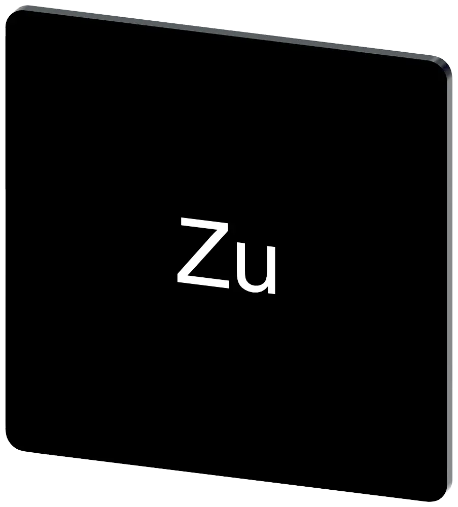 Produktfoto 1 von Bezeichnungsschild 27x27mm, Schild schwarz, Beschriftung: Zu