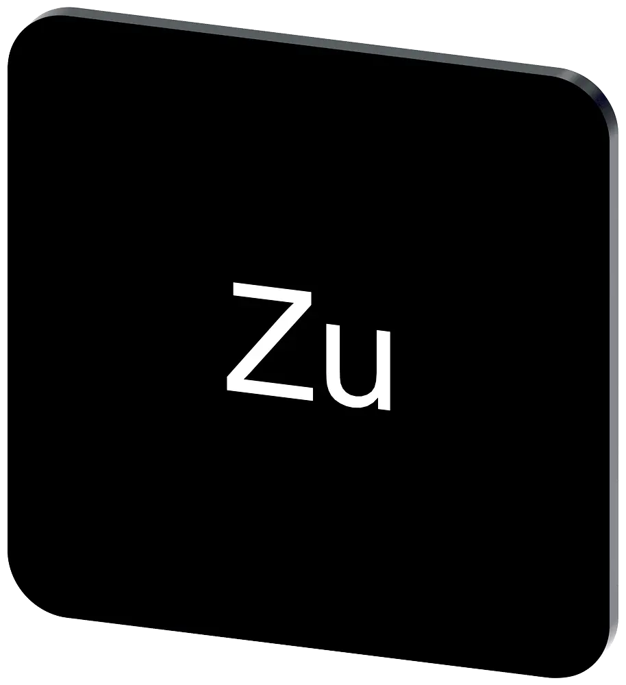 Produktfoto 1 von Bezeichnungsschild 22x22mm, Schild schwarz, Beschriftung: Zu