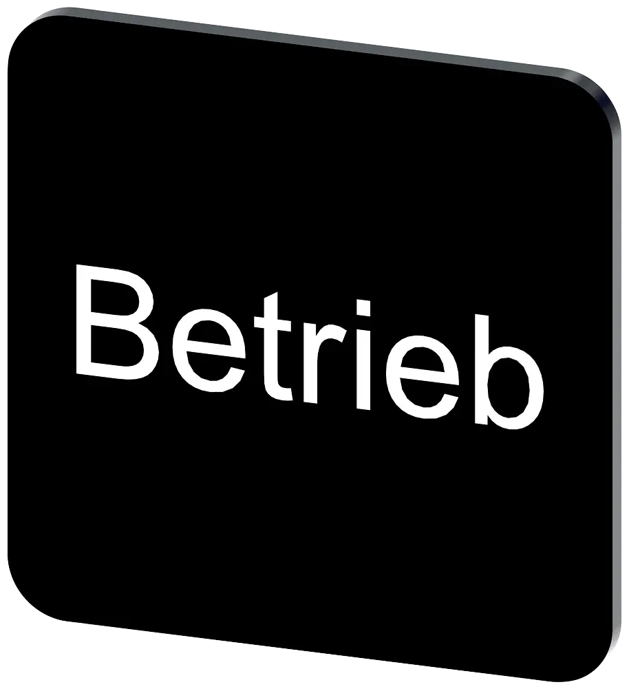 Produktfoto 1 von Bezeichnungsschild 22x22mm, Schild schwarz, Beschriftung: Betrieb