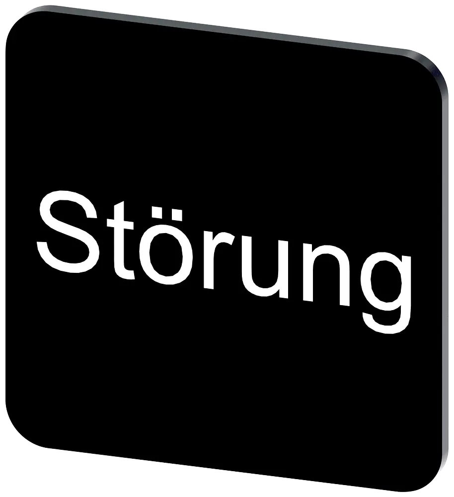 Produktfoto 1 von Bezeichnungsschild 22x22mm, Schild schwarz, Beschriftung: Störung