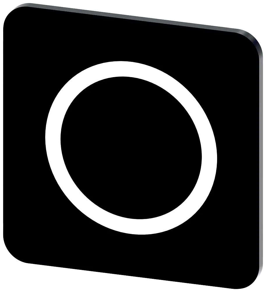 Bezeichnungsschild 22x22mm, Schild schwarz, Symbol: O*