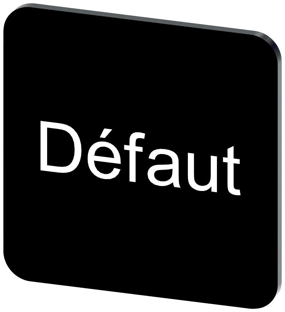 Produktfoto 1 von Bezeichnungsschild 22x22mm, Schild schwarz, Beschriftung: DEFAUT