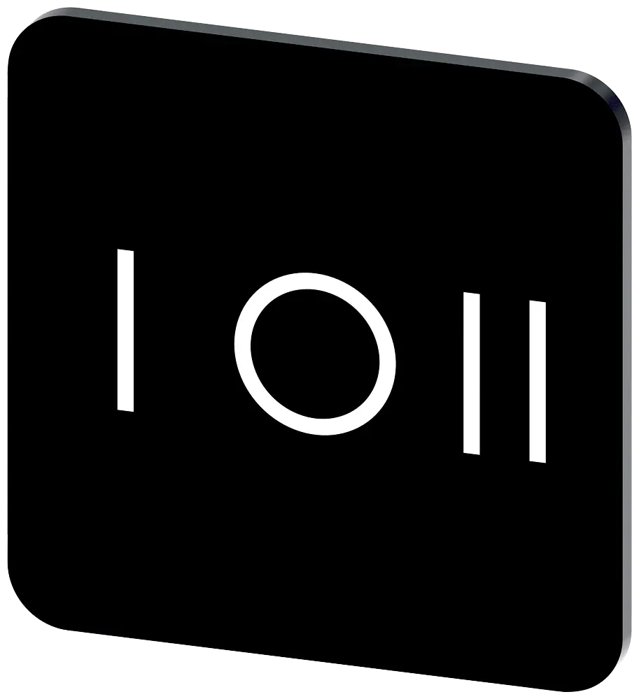 Produktfoto 1 von Bezeichnungsschild 22x22mm, Schild schwarz, Symbol: I* O II