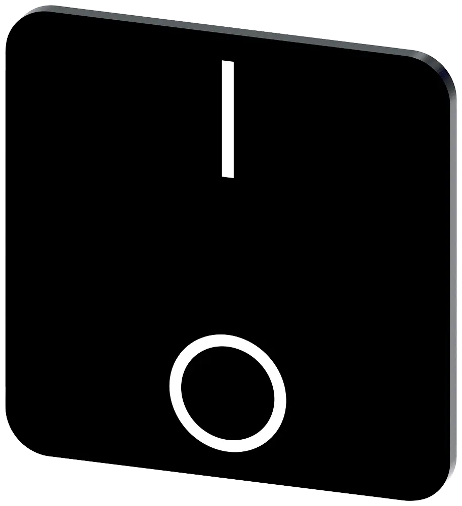 Produktfoto 1 von Bezeichnungsschild 22x22mm, Schild schwarz, Symbol: I* O