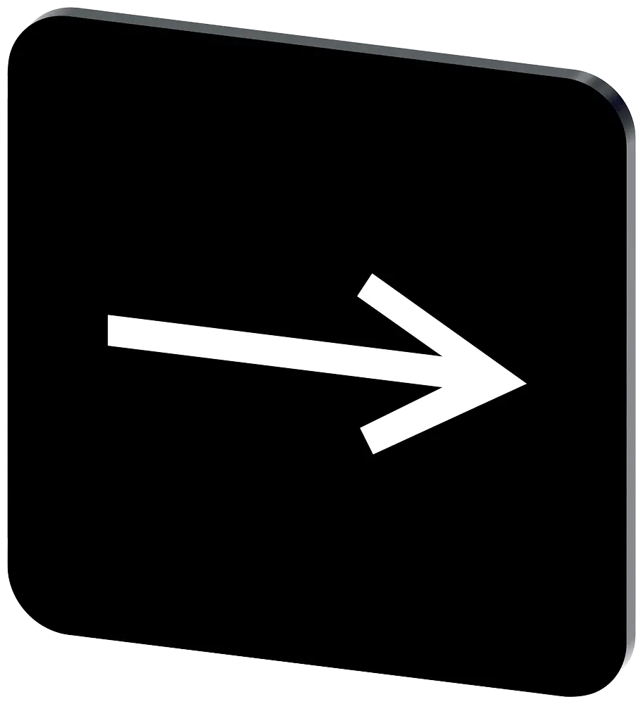 Produktfoto 1 von Bezeichnungsschild 22x22mm, Schild schwarz, Symbol: Pfeilrichtung nach rechts