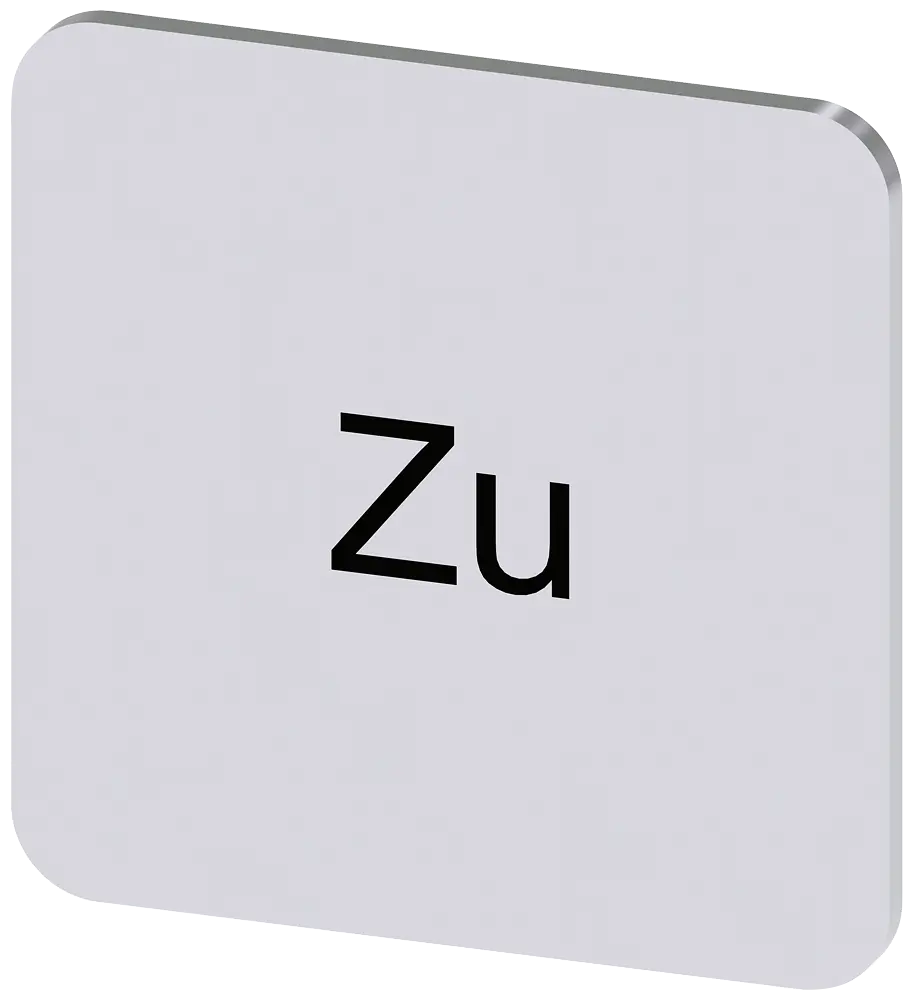 Produktfoto 1 von Bezeichnungsschild 22x22mm, Schild silber, Beschriftung: Zu