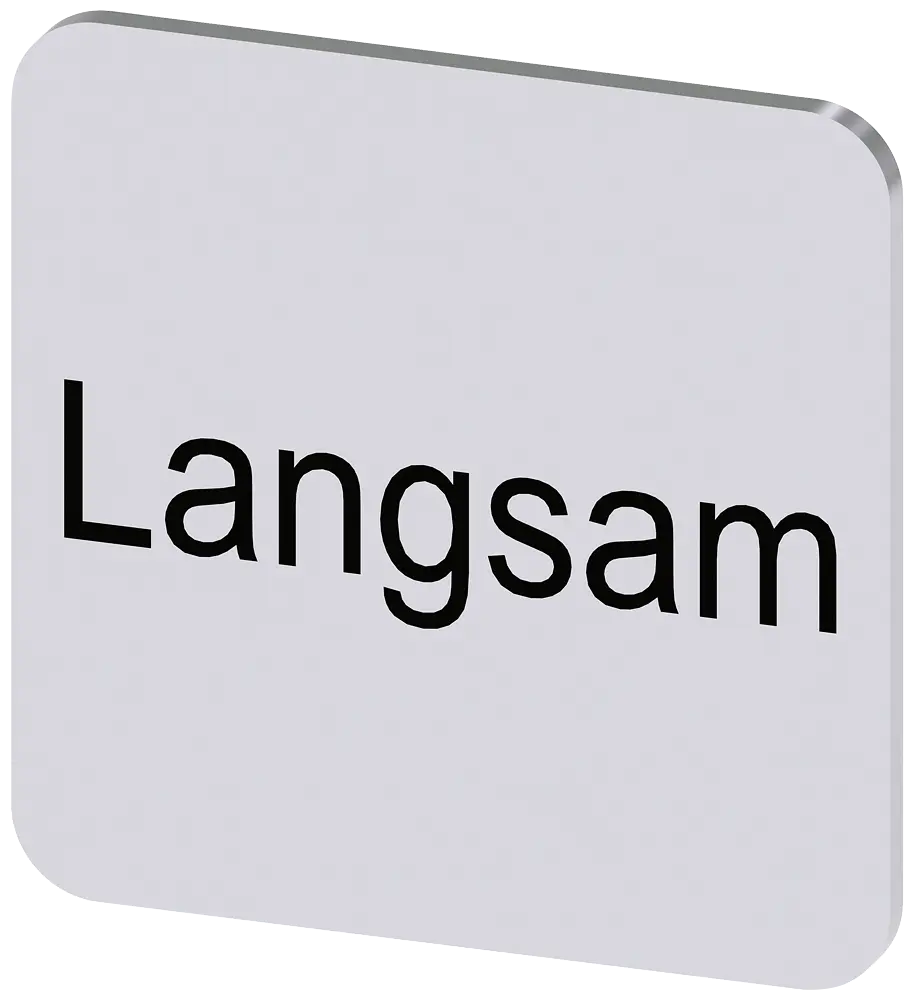Produktfoto 1 von Bezeichnungsschild 22x22mm, Schild silber, Beschriftung: Langsam