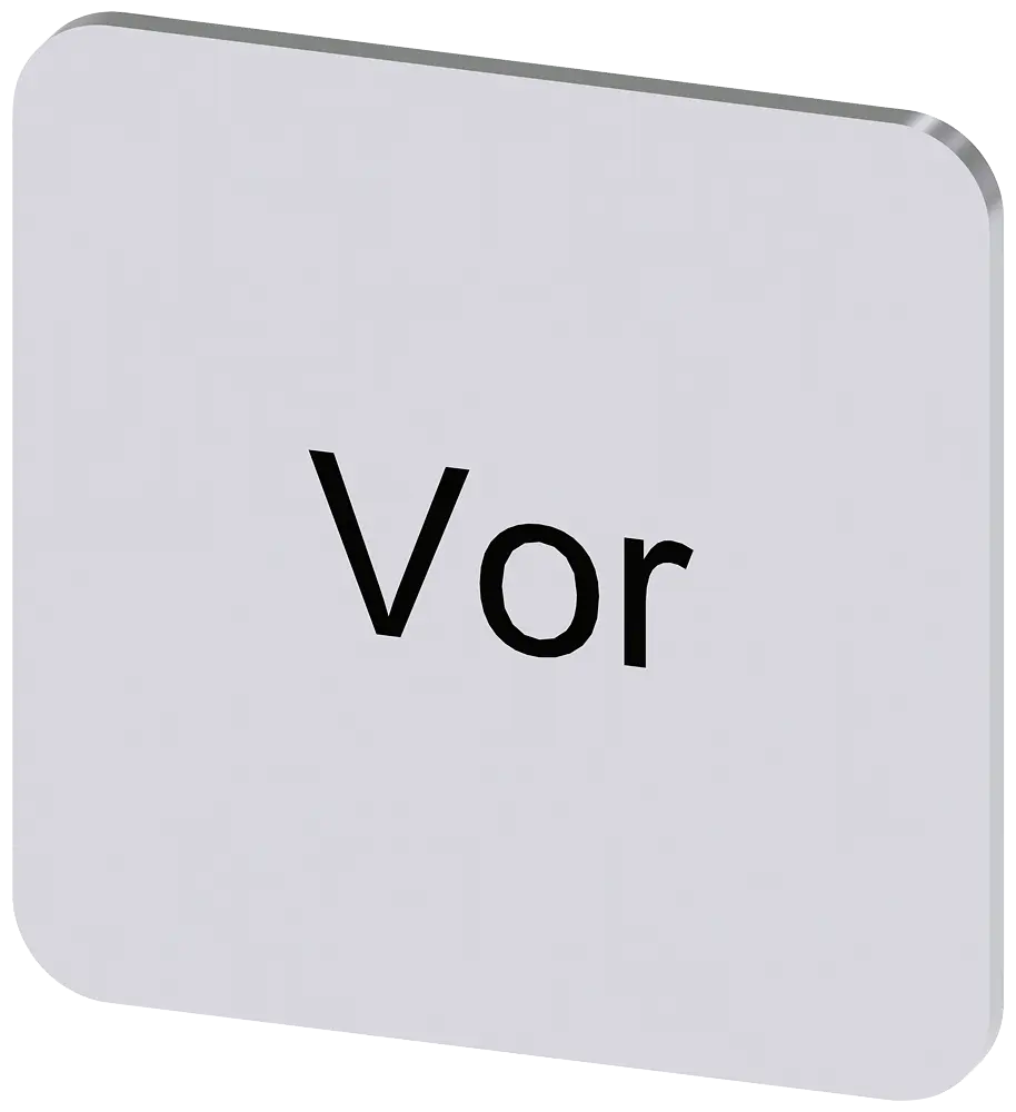 Produktfoto 1 von Bezeichnungsschild 22x22mm, Schild silber, Beschriftung: Vor