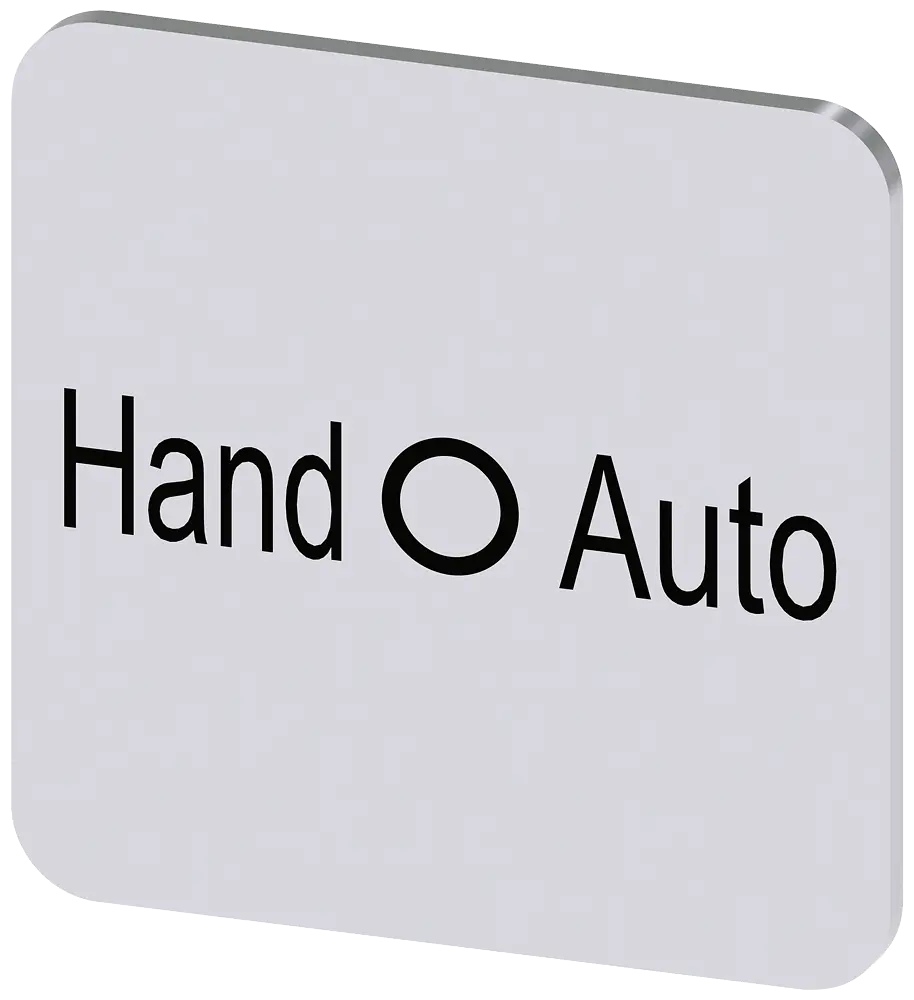 Produktfoto 1 von Bezeichnungsschild 22x22mm, Schild silber, Beschriftung: Hand O Auto