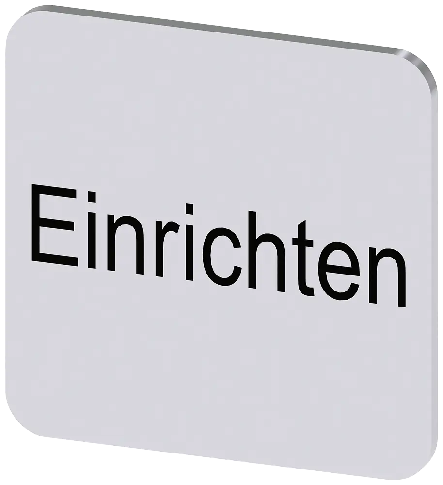 Produktfoto 1 von Bezeichnungsschild 22x22mm, Schild silber, Beschriftung: Einrichten