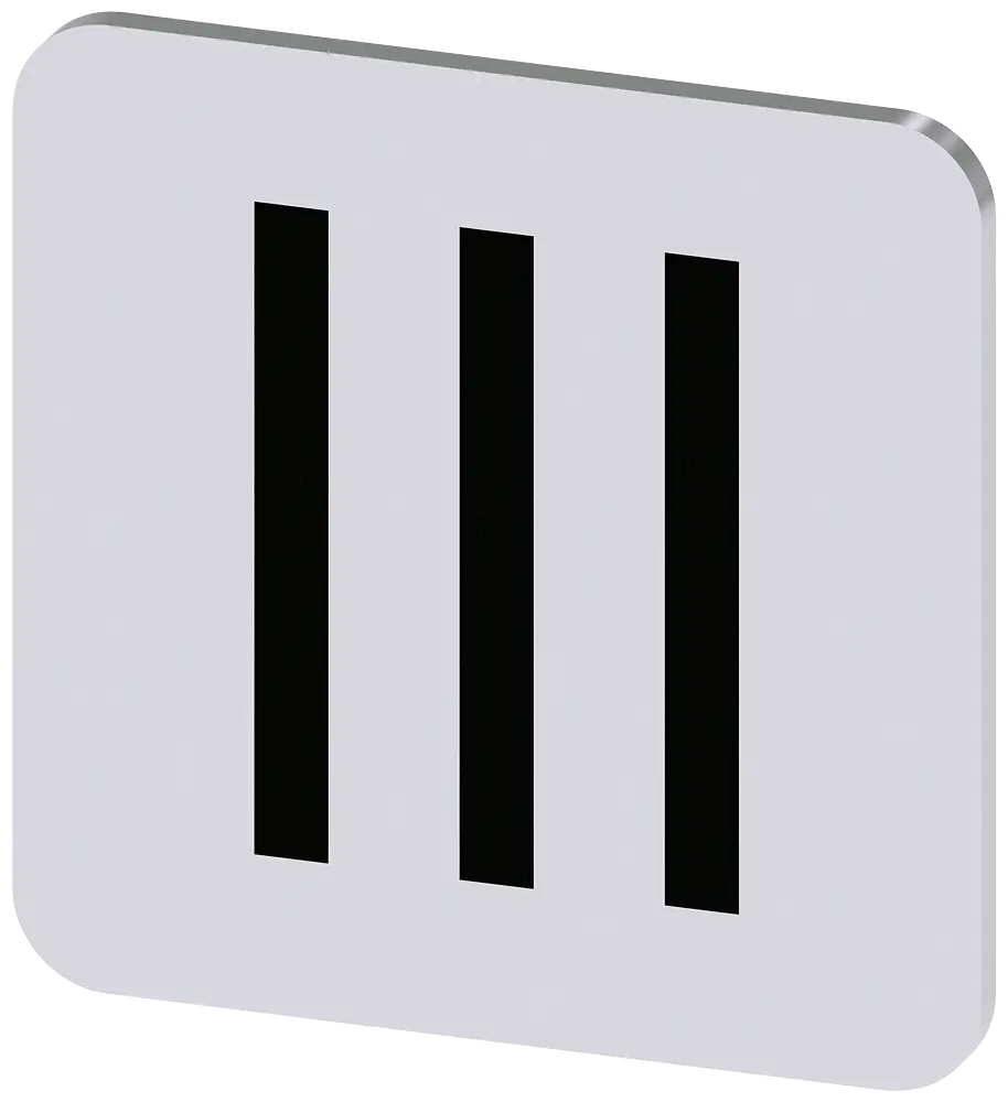 Produktfoto 1 von Bezeichnungsschild 22x22mm, Schild silber, Symbol: III*