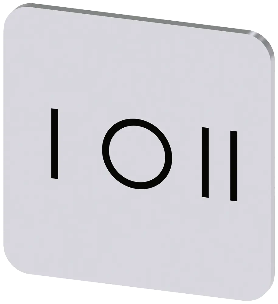 Produktfoto 1 von Bezeichnungsschild 22x22mm, Schild silber, Symbol: I* O II