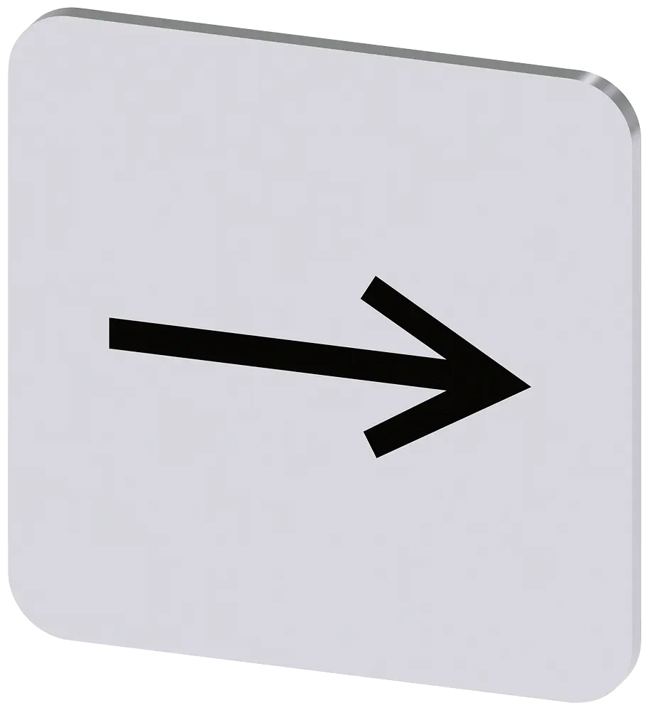 Produktfoto 1 von Bezeichnungsschild 22x22mm, Schild silber, Symbol: Pfeilrichtung rechts