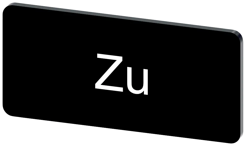 Bezeichnungsschild 12,5x27mm, Schild schwarz, Beschriftung: Zu