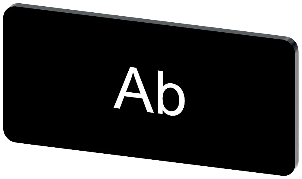 Bezeichnungsschild 12,5x27mm, Schild schwarz, Beschriftung: Ab