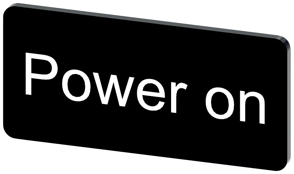 Produktfoto 1 von Bezeichnungsschild 12,5x27mm, Schild schwarz, Beschriftung: Power off