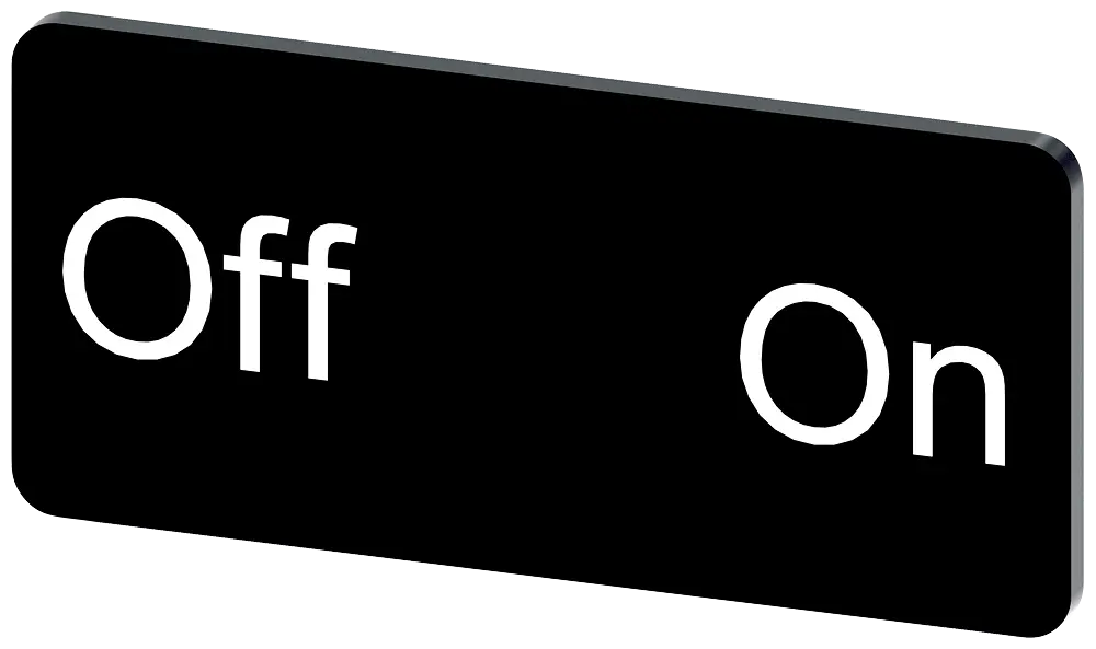 Produktfoto 1 von Bezeichnungsschild 12,5x27mm, Schild schwarz, Beschriftung: Off-On