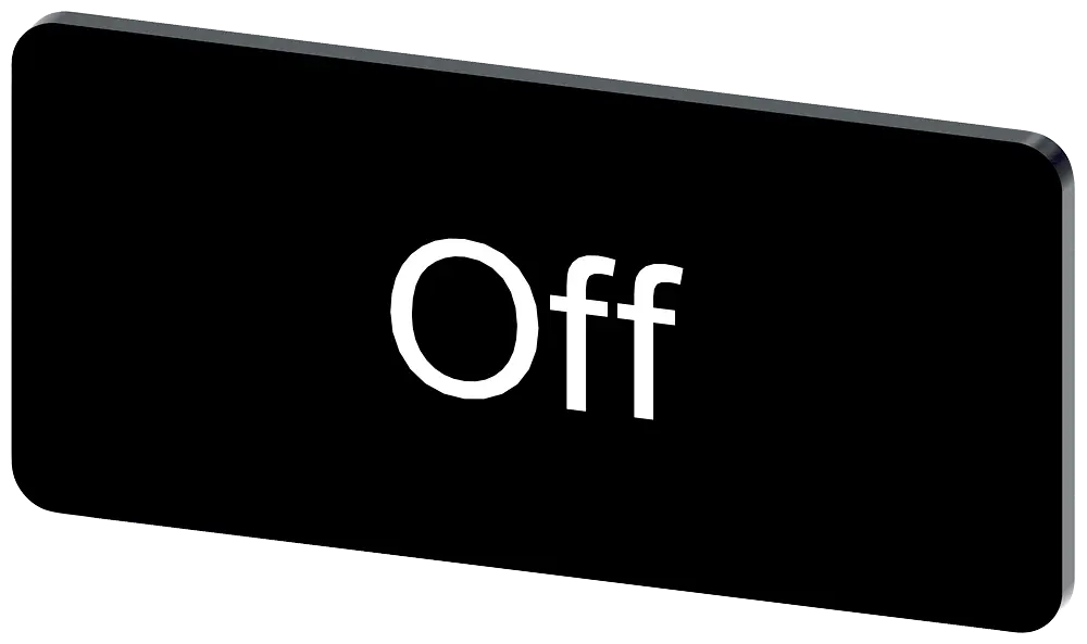 Produktfoto 1 von Bezeichnungsschild 12,5x27mm, Schild schwarz, Beschriftung: Off