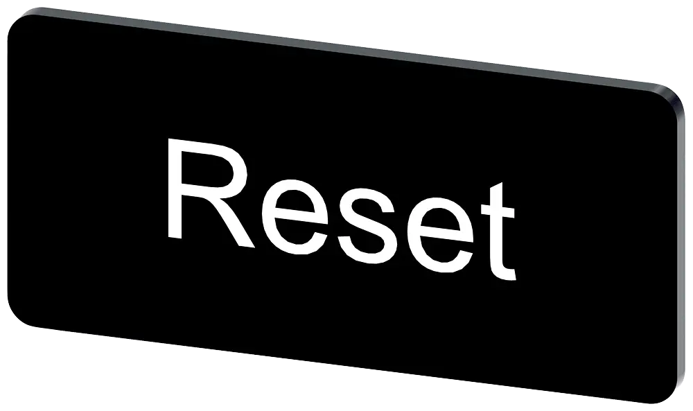 Produktfoto 1 von Bezeichnungsschild 12,5x27mm, Schild schwarz, Beschriftung: Reset