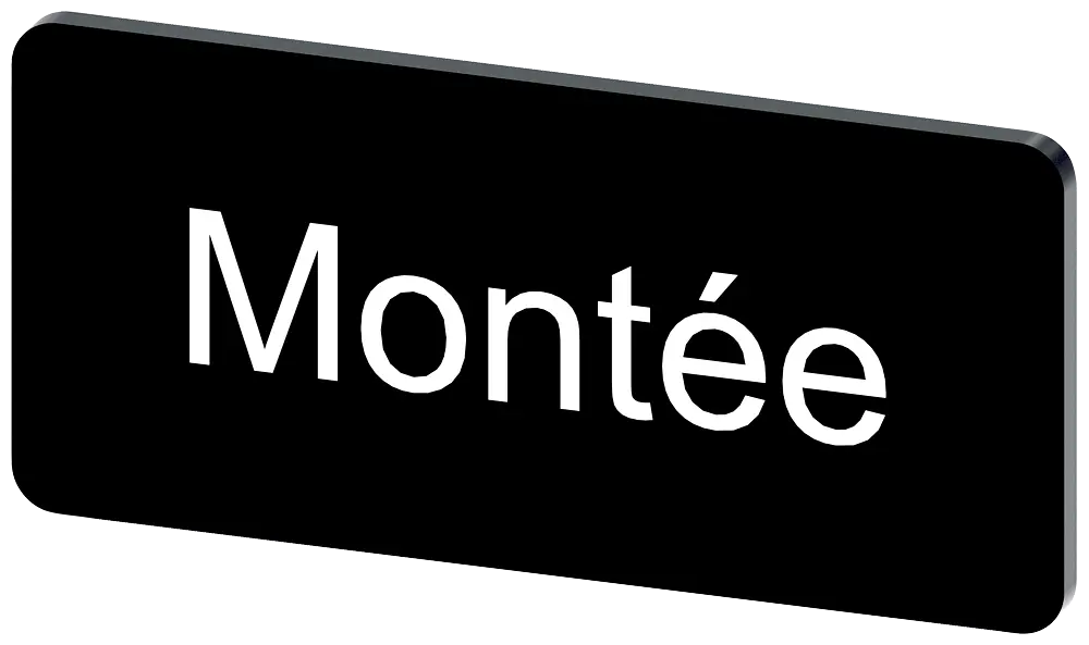 Produktfoto 1 von Bezeichnungsschild 12,5x27mm, Schild schwarz, Beschriftung: Montee