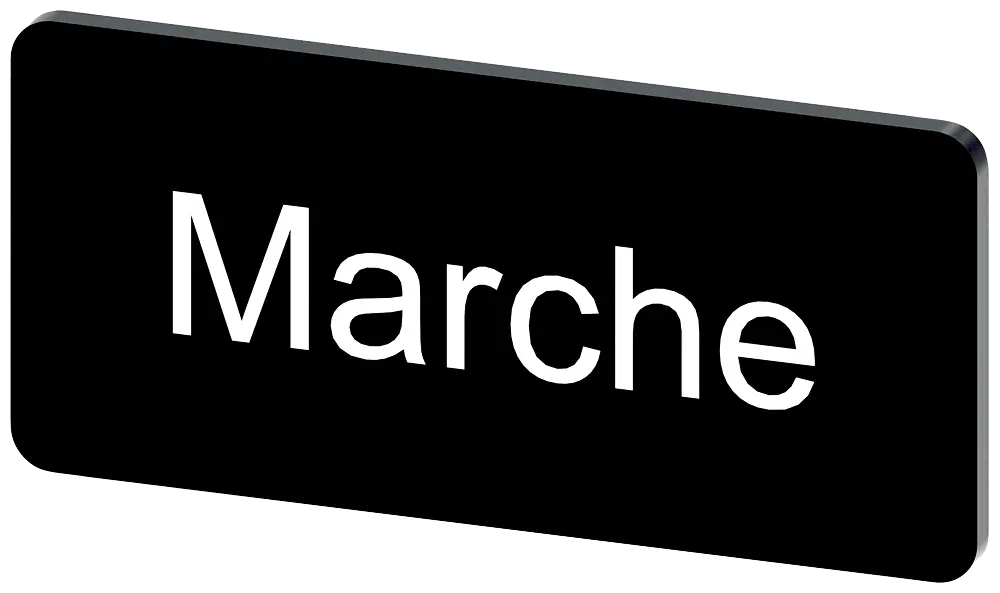 Produktfoto 1 von Bezeichnungsschild 12,5x27mm, Schild schwarz, Beschriftung: Marche