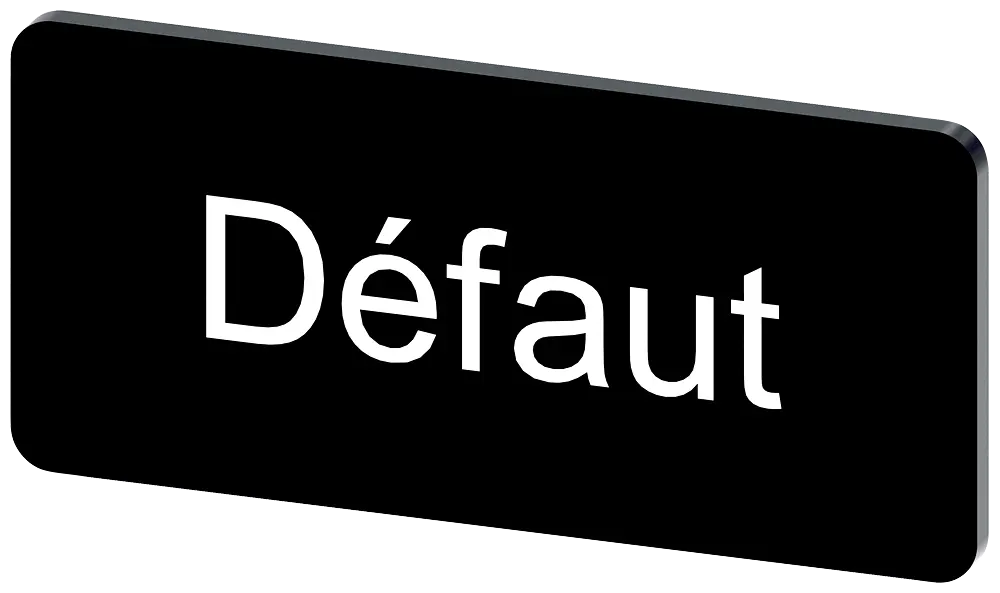 Bezeichnungsschild 12,5x27mm, Schild schwarz, Beschriftung: DEFAUT