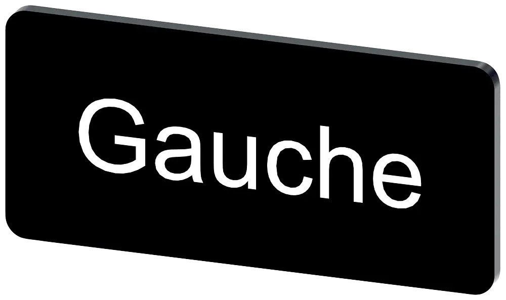 Produktfoto 1 von Bezeichnungsschild 12,5x27mm, Schild schwarz, Beschriftung: GAUCHE