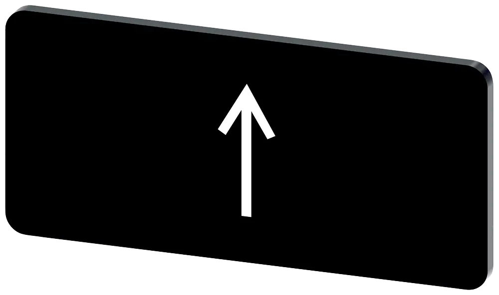 Produktfoto 1 von Bezeichnungsschild 12,5x27mm, Schild schwarz, Symbol: Pfeilrichtung nach oben