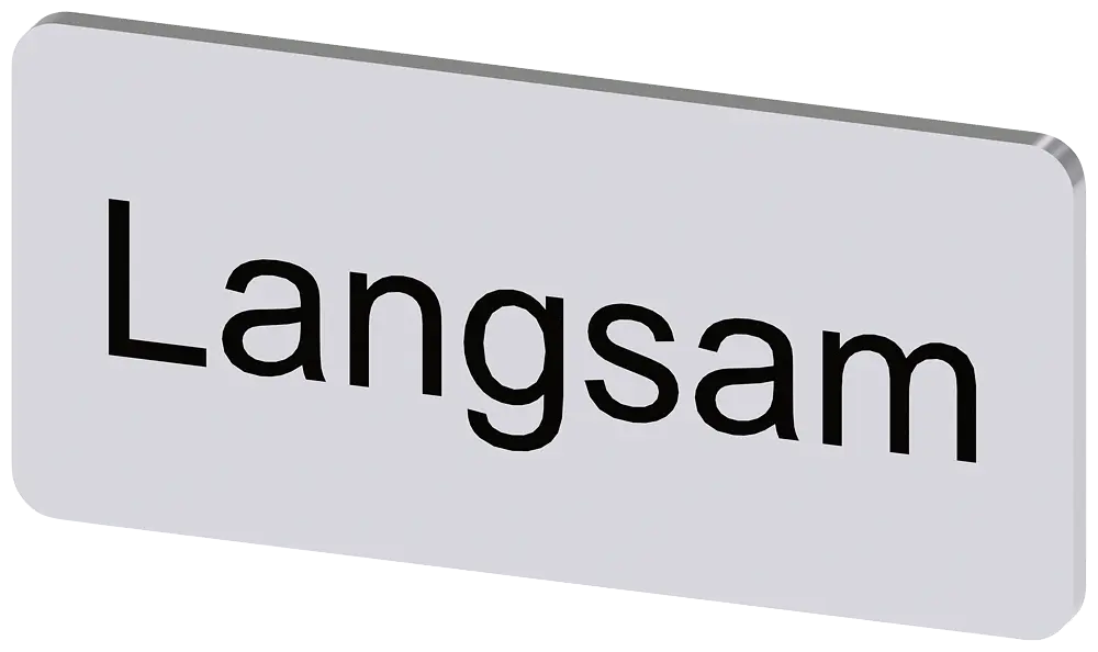 Produktfoto 1 von Bezeichnungsschild 12,5x27mm, Schild silber, Beschriftung: Langsam