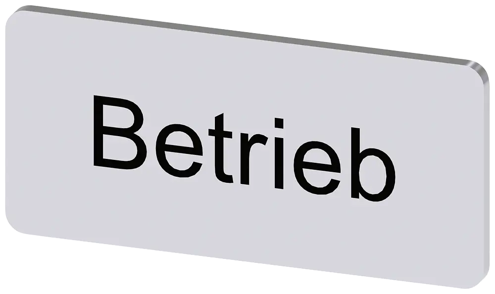Bezeichnungsschild 12,5x27mm, Schild silber, Beschriftung: Betrieb