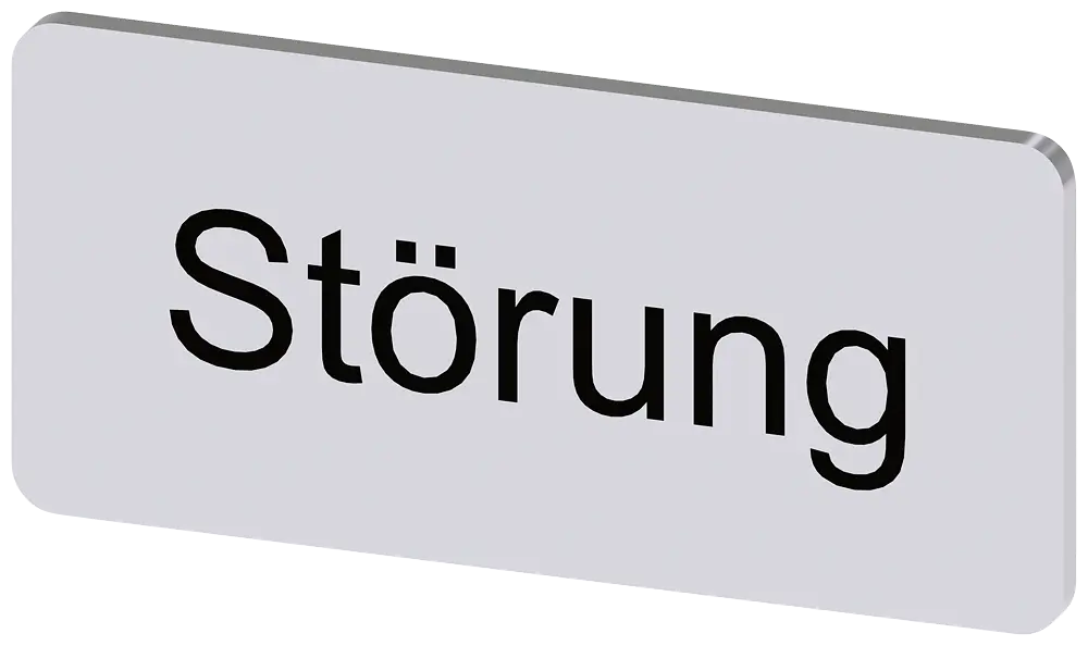 Produktfoto 1 von Bezeichnungsschild 12,5x27mm, Schild silber, Beschriftung: Störung