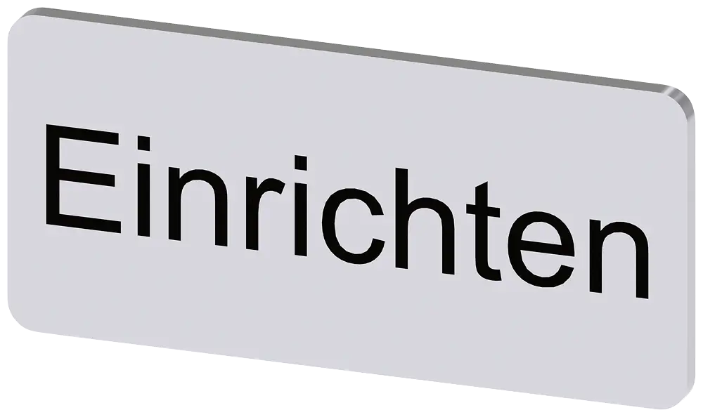 Produktfoto 1 von Bezeichnungsschild 12,5x27mm, Schild silber, Beschriftung: Einrichten