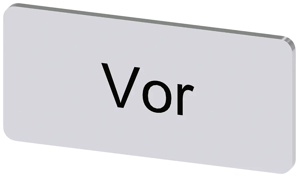 Produktfoto 1 von Bezeichnungsschild 12,5x27mm, Schild silber, Beschriftung: Vor