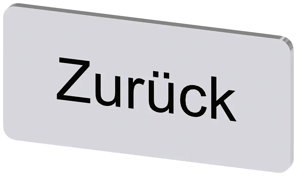 Produktfoto 1 von Bezeichnungsschild 12,5x27mm, Schild silber, Beschriftung: Zurück