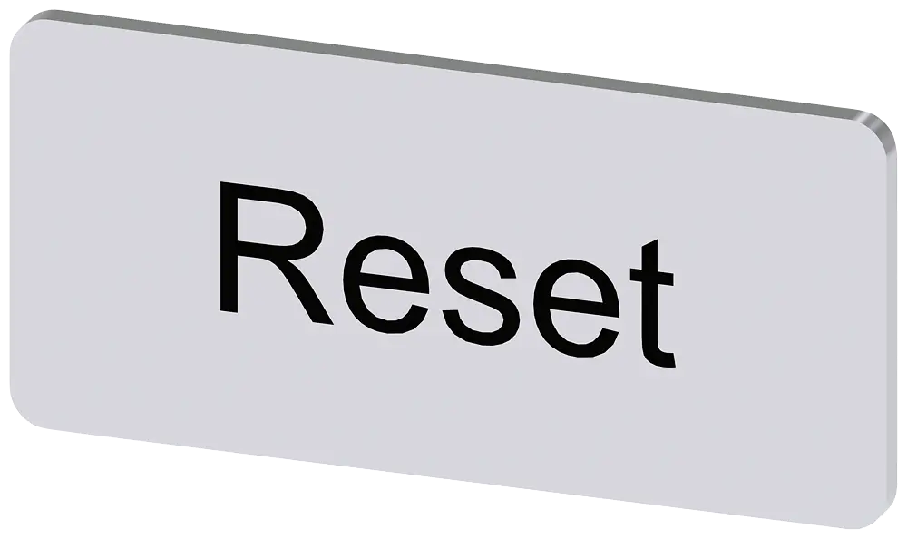 Produktfoto 1 von Bezeichnungsschild 12,5x27mm, Schild silber, Beschriftung: Reset