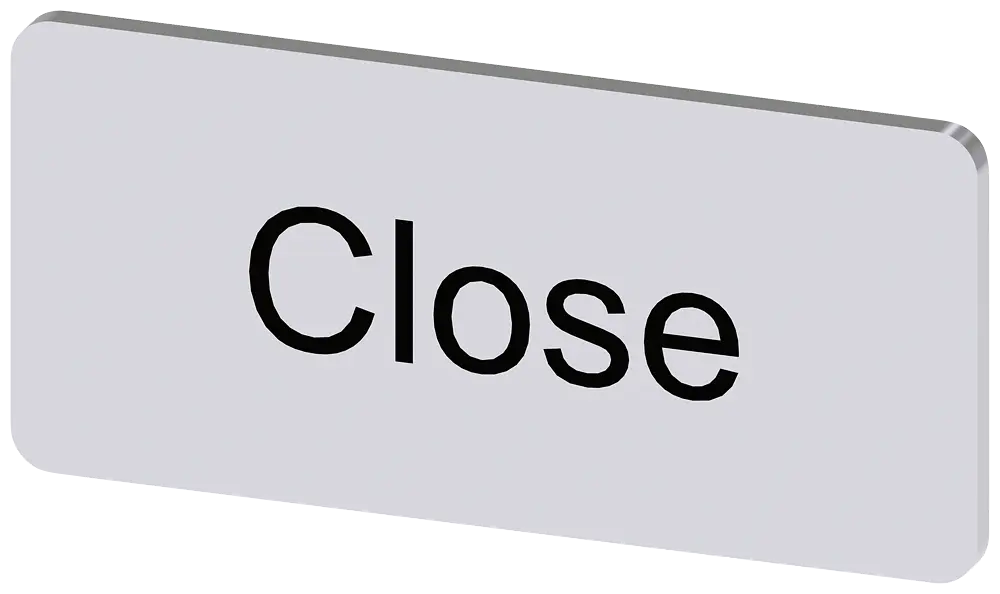 Produktfoto 1 von Bezeichnungsschild 12,5x27mm, Schild silber, Beschriftung: Close