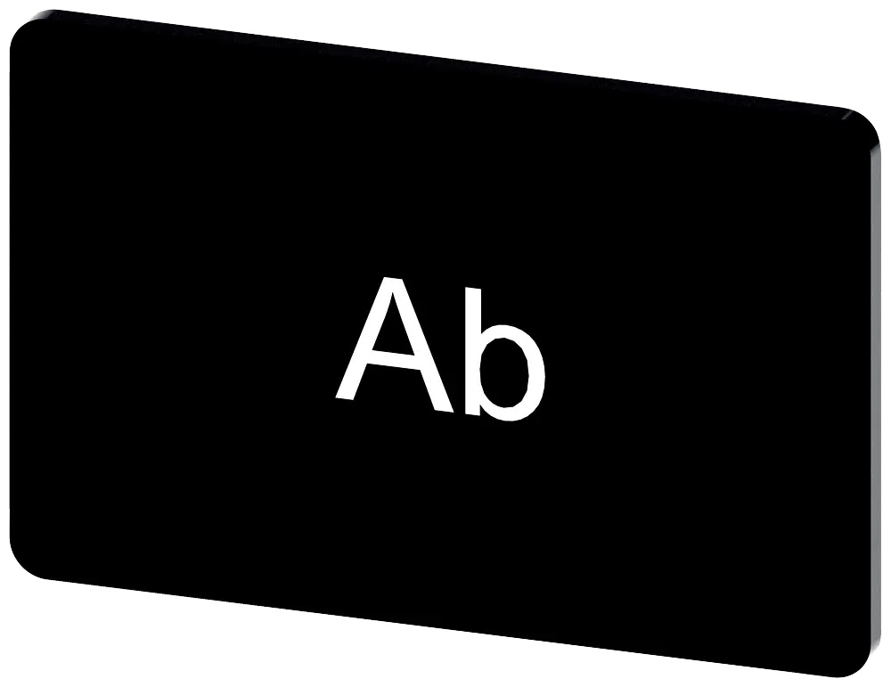 Produktfoto 1 von Bezeichnungsschild 17,5x27mm, Schild schwarz, Beschriftung: Ab