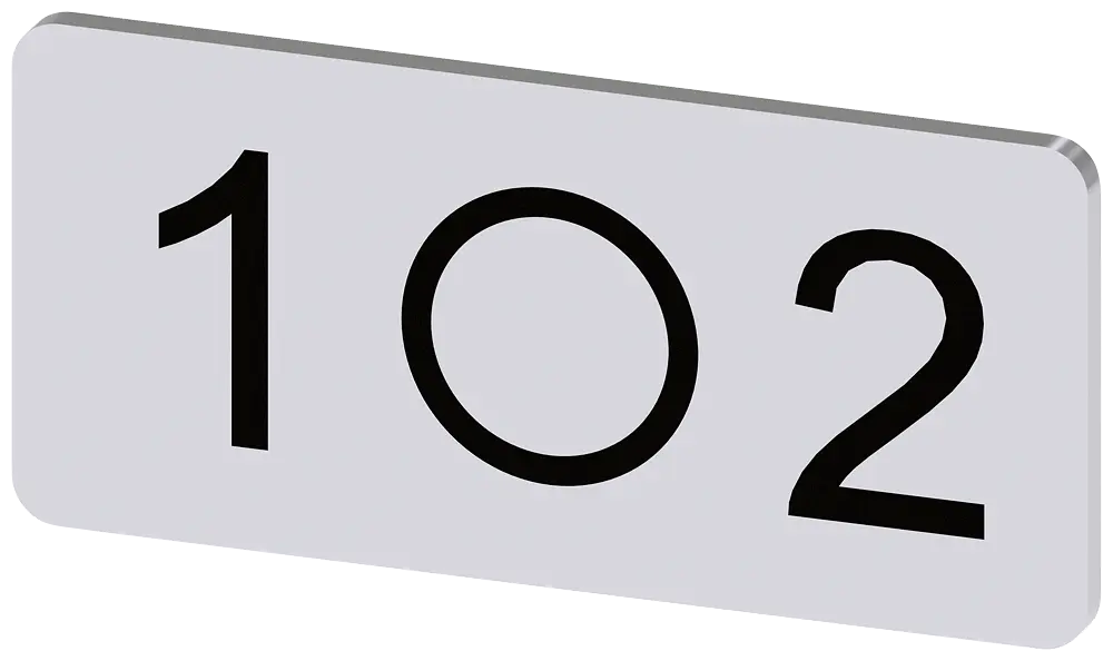 Produktfoto 1 von Bezeichnungsschild 12,5x27mm, Schild silber, Symbol: 1 O 2