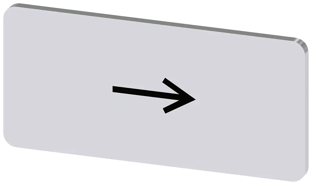 Produktfoto 1 von Bezeichnungsschild 12,5x27mm, Schild silber, Symbol: Pfeilrichtung rechts