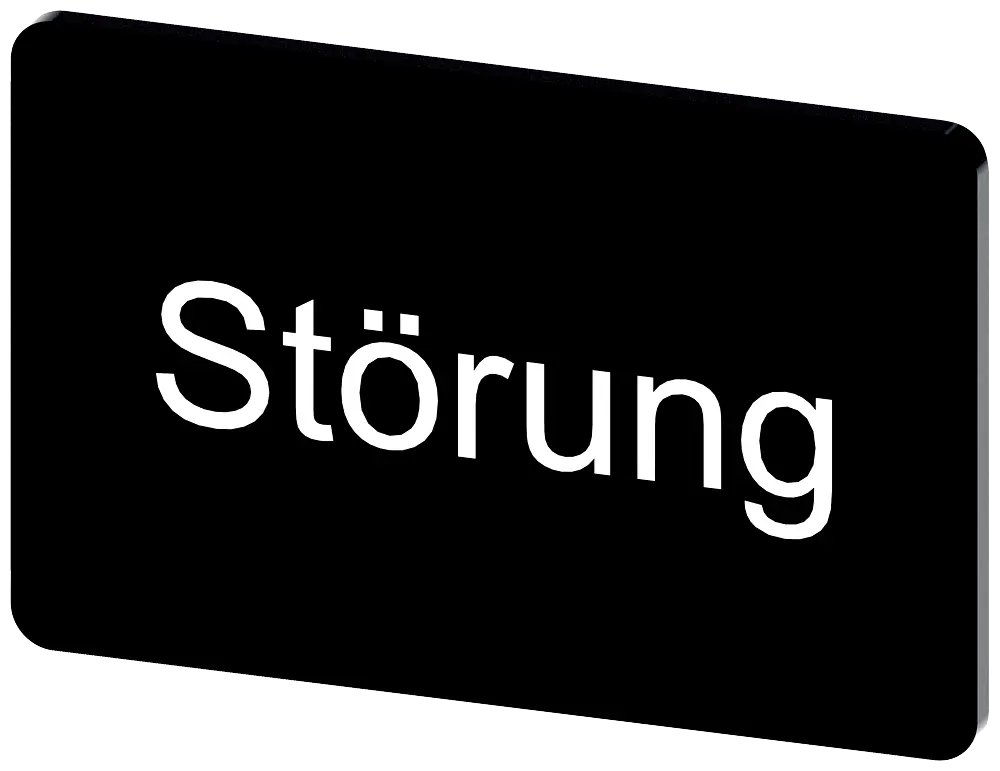Produktfoto 1 von Bezeichnungsschild 17,5x27mm, Schild schwarz, Beschriftung: Störung