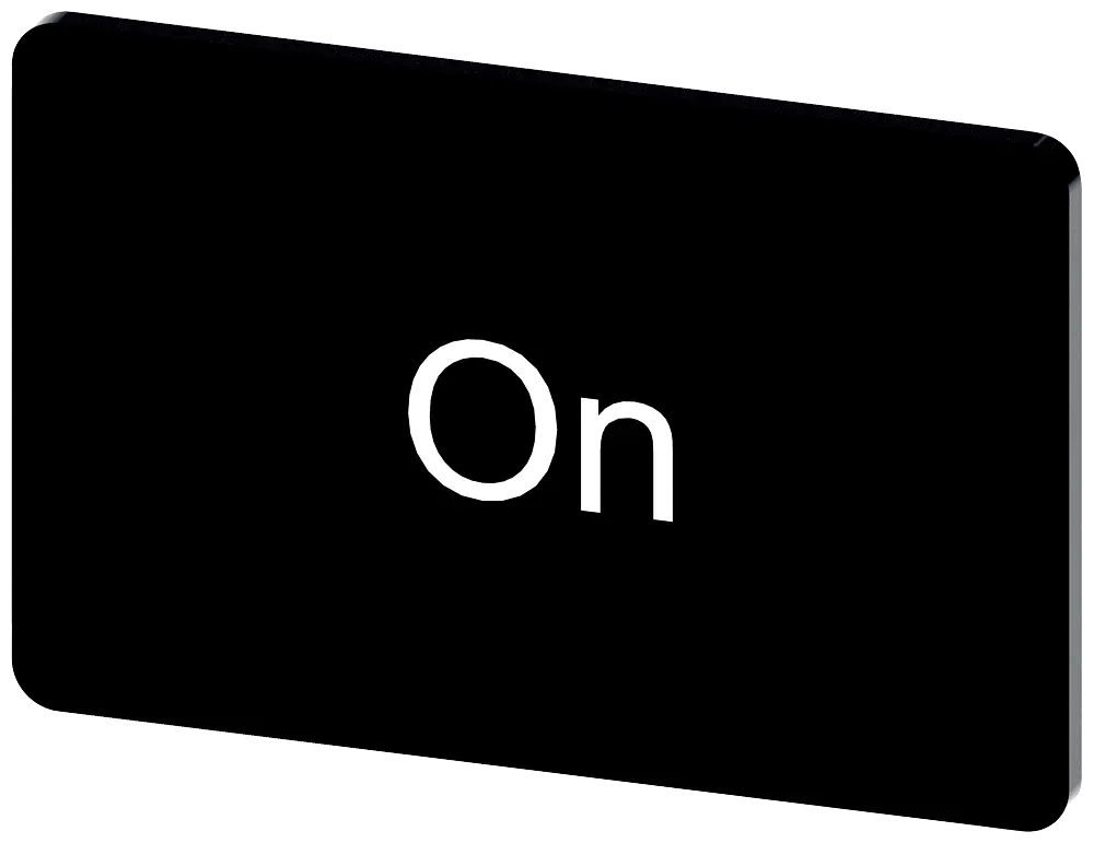Produktfoto 1 von Bezeichnungsschild 17,5x27mm, Schild schwarz, Beschriftung: On