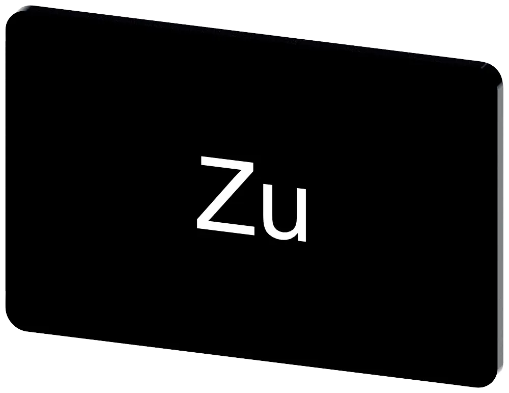 Produktfoto 1 von Bezeichnungsschild 17,5x27mm, Schild schwarz, Beschriftung: Zu