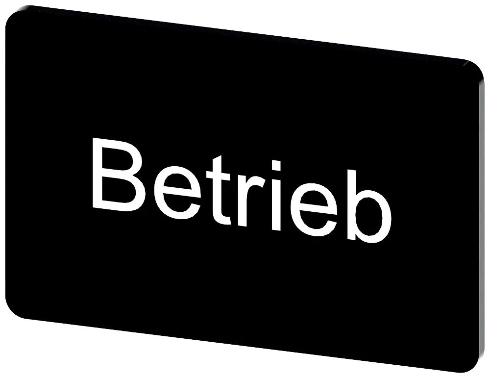 Produktfoto 1 von Bezeichnungsschild 17,5x27mm, Schild schwarz, Beschriftung: Betrieb