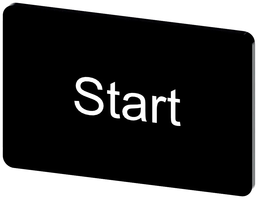 Produktfoto 1 von Bezeichnungsschild 17,5x27mm, Schild schwarz, Beschriftung: Start